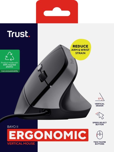 Mysz TRUST BAYO II ERGONOMIC MOUSE BLK (25144) Trust