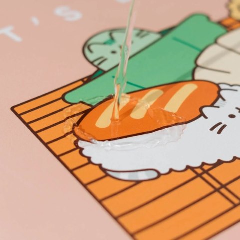 Pusheen - Mata gamingowa / na biurko z ekoskóry XXL z kolekcji Sushi Roll (60 x 35 cm) Pusheen