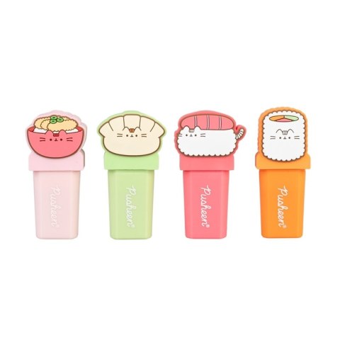 Pusheen - Zestaw zakreślaczy 4 kolory z topperem 3D Sushi Roll Pusheen
