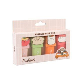 Pusheen - Zestaw zakreślaczy 4 kolory z topperem 3D Sushi Roll Pusheen
