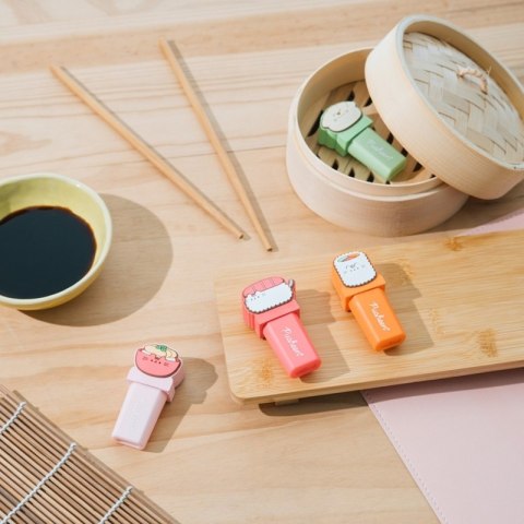 Pusheen - Zestaw zakreślaczy 4 kolory z topperem 3D Sushi Roll Pusheen