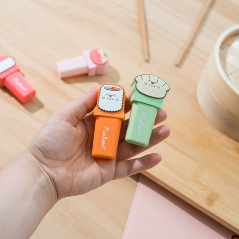 Pusheen - Zestaw zakreślaczy 4 kolory z topperem 3D Sushi Roll Pusheen