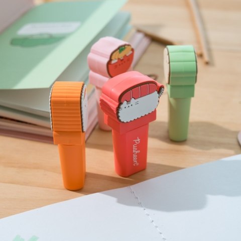 Pusheen - Zestaw zakreślaczy 4 kolory z topperem 3D Sushi Roll Pusheen