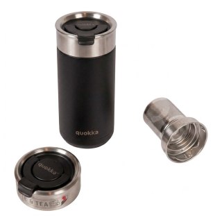 Quokka Boost Coffee Tumbler - Kubek termiczny ze stali nierdzewnej z zaparzaczem 400 ml (Carbon Black) Quokka