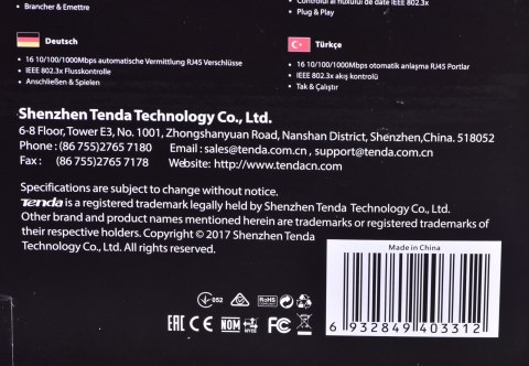 Switch Tenda TEG1016D (16x 10/100/1000Mbps) Tenda