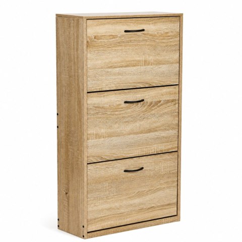 Szafka na buty 3-komorowa 60 cm uchylna do przedpokoju loft jasny dąb ModernHome ModernHome