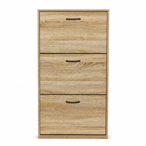 Szafka na buty 3-komorowa 60 cm uchylna do przedpokoju loft jasny dąb ModernHome ModernHome