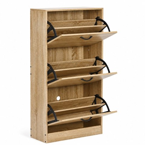 Szafka na buty 3-komorowa 60 cm uchylna do przedpokoju loft jasny dąb ModernHome ModernHome