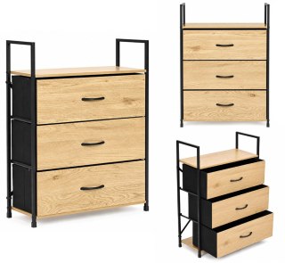 Szafka z 3 szufladami materiałowymi regał 60 cm organizer tekstylny loft ModernHome ModernHome