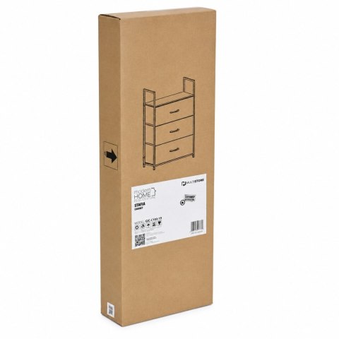 Szafka z 3 szufladami materiałowymi regał 60 cm organizer tekstylny loft ModernHome ModernHome