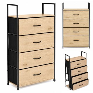 Szafka z 4 szufladami materiałowymi regał 60 cm organizer tekstylny loft ModernHome ModernHome