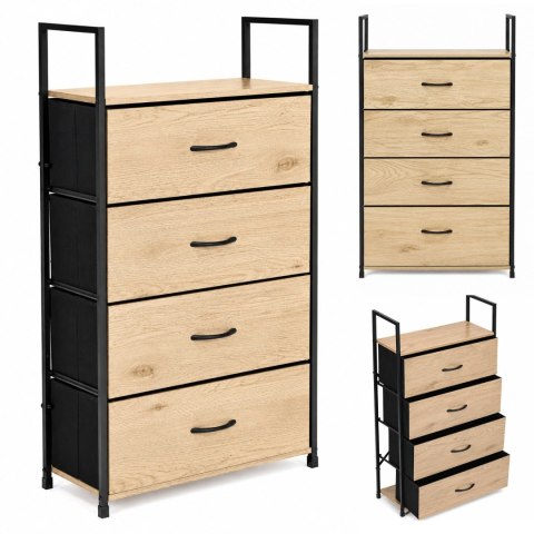 Szafka z 4 szufladami materiałowymi regał 60 cm organizer tekstylny loft ModernHome ModernHome