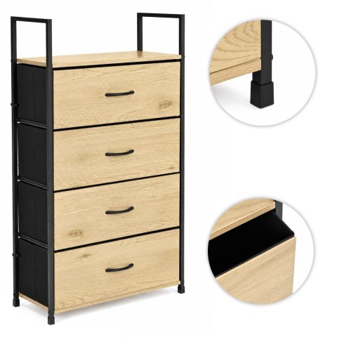 Szafka z 4 szufladami materiałowymi regał 60 cm organizer tekstylny loft ModernHome ModernHome