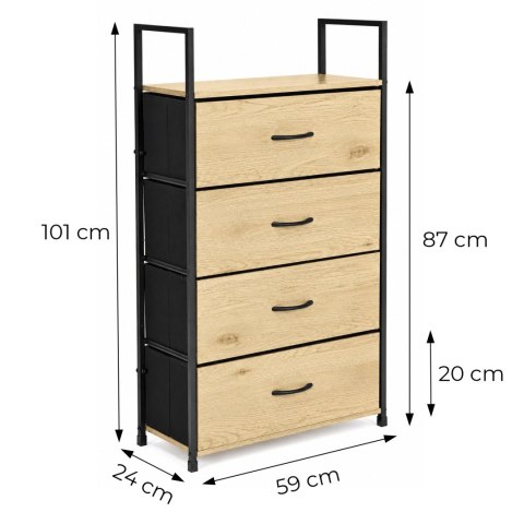 Szafka z 4 szufladami materiałowymi regał 60 cm organizer tekstylny loft ModernHome ModernHome