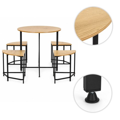 Zestaw stół 4 krzesła meble do jadalni kuchni komplet dla 4 osób loft ModernHome ModernHome