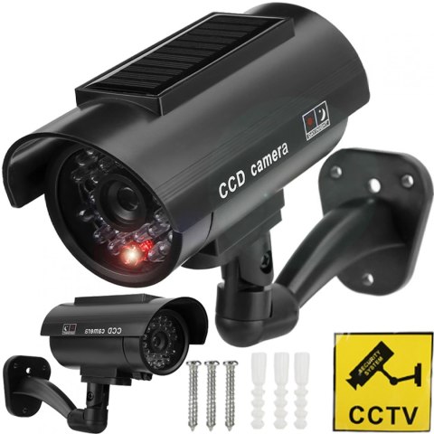 Atrapa kamery cctv solarna monitoring kamera migająca dioda led na ścianę RTO