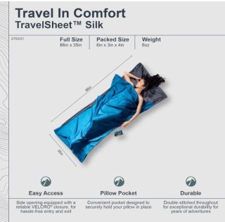 Cocoon TravelSheet Śpiwór prostokątny Bawełna Niebieski COCOON