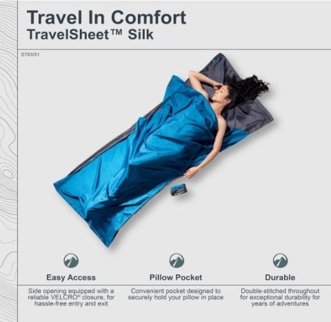 Cocoon TravelSheet Śpiwór prostokątny Bawełna Niebieski COCOON