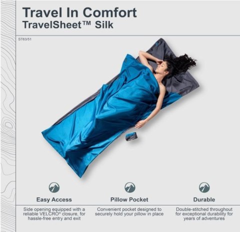 Cocoon TravelSheet Śpiwór prostokątny Bawełna Niebieski COCOON