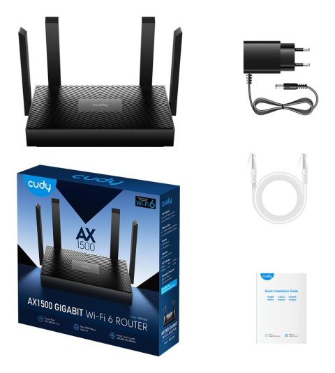 Cudy WR1500 router bezprzewodowy Gigabit Ethernet Dual-band (2.4 GHz/5 GHz) Czarny CUDY