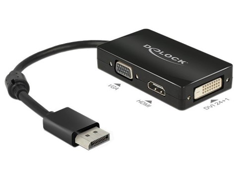 DeLOCK 0.16m DisplayPort/VGA+HDMI+DVI 0,16 m VGA (D-Sub)+ HDMI + DVI Czarny DELOCK