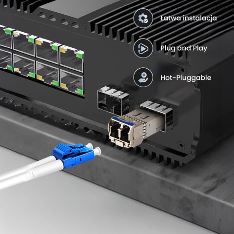 Extralink SFP+ 10G 2-pack | Moduł SFP+ | 10Gbps, LC/UPC, 1310nm, 2km, single mode, DOM (EX.35917) moduł przekaźników sieciowych Extralink