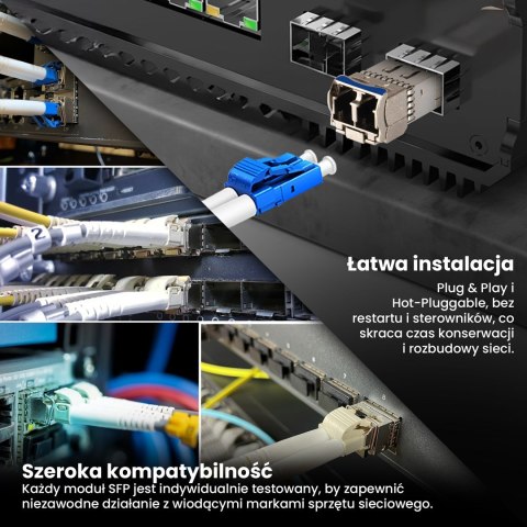 Extralink SFP+ 10G 2-pack | Moduł SFP+ | 10Gbps, LC/UPC, 1310nm, 2km, single mode, DOM (EX.35917) moduł przekaźników sieciowych Extralink