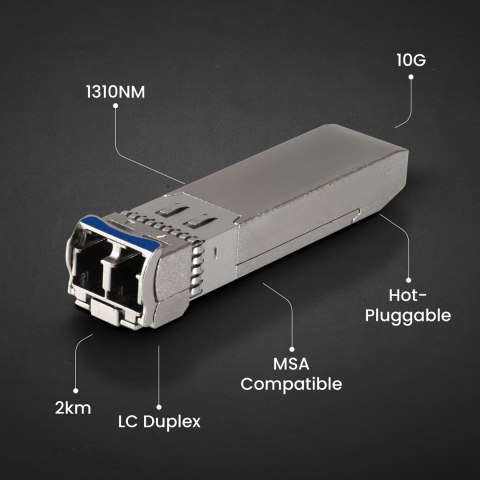Extralink SFP+ 10G 2-pack | Moduł SFP+ | 10Gbps, LC/UPC, 1310nm, 2km, single mode, DOM (EX.35917) moduł przekaźników sieciowych Extralink