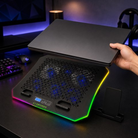 EGC109 Esperanza podstawka chłodząca gaming pod notebook led rgb galerne