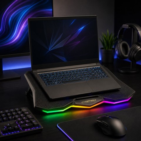 EGC110 Esperanza podstawka chłodząca gaming pod notebook led rgb xalok