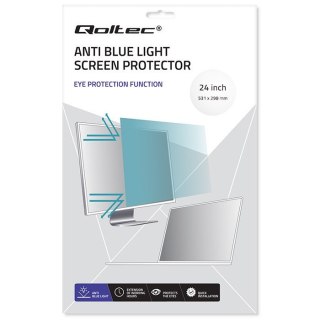 Filtr światła niebieskiego Qoltec 51076 24" 16:9 (Ochrona wzroku | Anti Glare | Matowy | na monitor) Qoltec