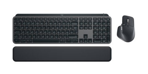 Klawiatura Logitech MX Keys S Combo + myszka Biuro RF Wireless + Bluetooth QWERTY Amerykański międzynarodowy Grafitowy Logitech