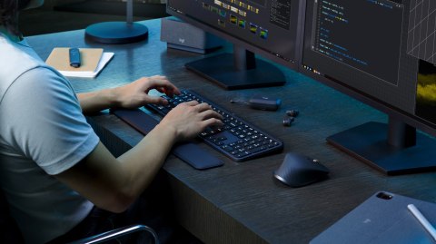 Klawiatura Logitech MX Keys S Combo + myszka Biuro RF Wireless + Bluetooth QWERTY Amerykański międzynarodowy Grafitowy Logitech