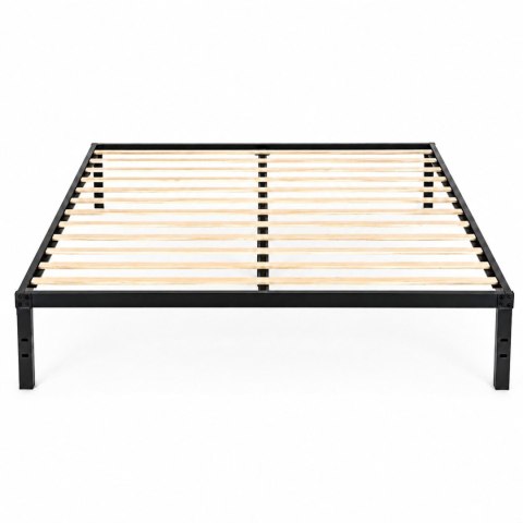 Łóżko metalowe 190x200 cm ze stelażem minimalistyczna czarna rama ModernHome ModernHome