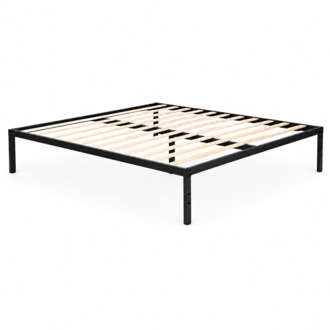 Łóżko metalowe 190x200 cm ze stelażem minimalistyczna czarna rama ModernHome ModernHome