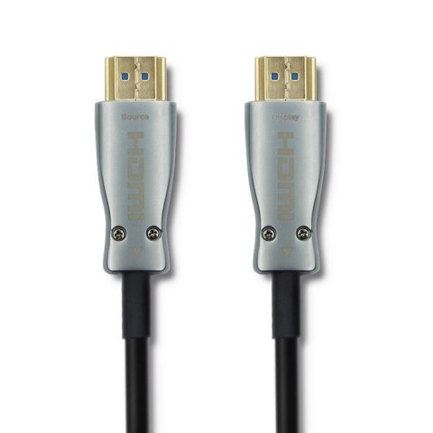 Qoltec 50474 kabel HDMI 30 m HDMI Typu A (Standard) Czarny, Srebrny Qoltec