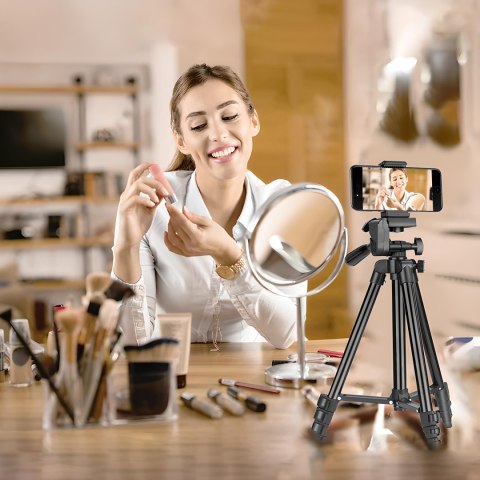 Statyw 4w1 tripod 103cm uchwyt na aparat telefon + pilot do zdjęć selfie RTO