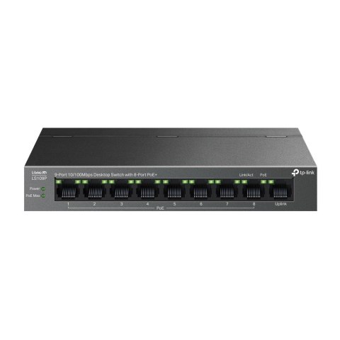 TP-Link LiteWave LS109P łącza sieciowe Nie zarządzany Fast Ethernet (10/100) Obsługa PoE Czarny TP-LINK