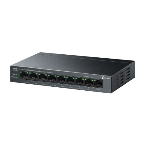 TP-Link LiteWave LS109P łącza sieciowe Nie zarządzany Fast Ethernet (10/100) Obsługa PoE Czarny TP-LINK