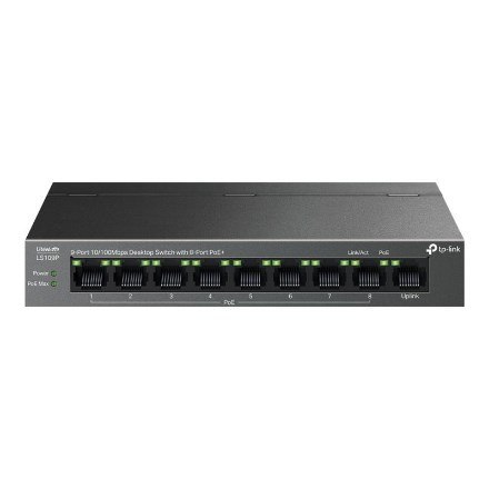 TP-Link LiteWave LS109P łącza sieciowe Nie zarządzany Fast Ethernet (10/100) Obsługa PoE Czarny TP-LINK