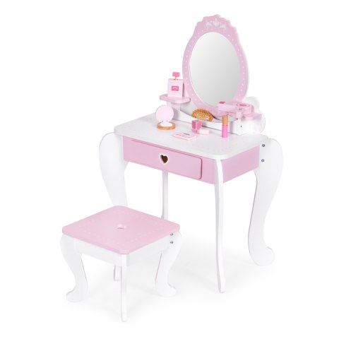 Toaletka dziecięca zabawkowa duża z lustrem taborecikiem 7 dodatków ECOTOYS ECOTOYS