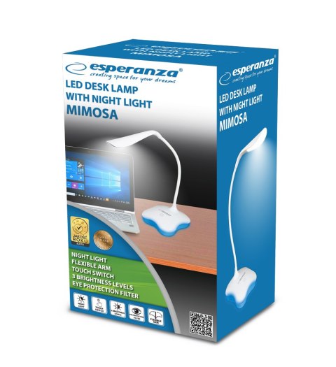 ELD105W Esperanza lampka led biurkowa mimosa biała