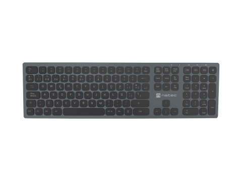 Klawiatura NATEC NKL-1830 Uniwersalne RF Wireless + Bluetooth QWERTY Hiszpański Czarny, Szary NATEC