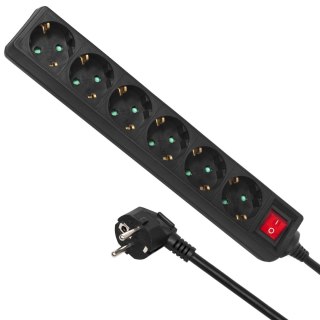 Listwa zasilająca Maclean, Przedłużacz 6 gniazd, Z wyłącznikiem, Typ niemiecki, 3500W, 5m, MCE195G Maclean