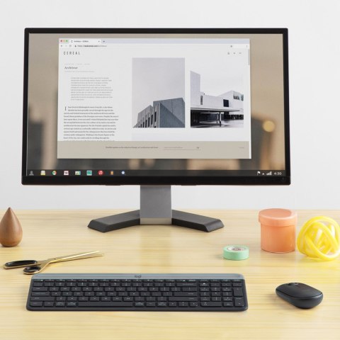 Logitech MK470 klawiatura Dołączona myszka RF Wireless QWERTY Amerykański międzynarodowy Grafitowy Logitech