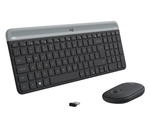 Logitech MK470 klawiatura Dołączona myszka RF Wireless QWERTY Amerykański międzynarodowy Grafitowy Logitech