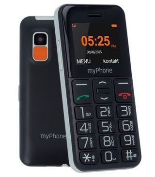 MyPhone Halo Easy 4,32 cm (1.7") 70 g Czarny, Szary Telefon dla początkujących MYPHONE