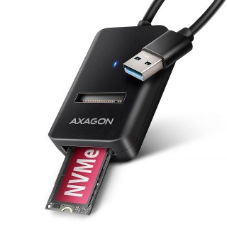 Obudowa SSD Axagon ADM2-AM USB-A 10Gbps - M.2 NVMe & SATA SSD adaptér, kabelis USB-A 10cm Czarny AXAGON