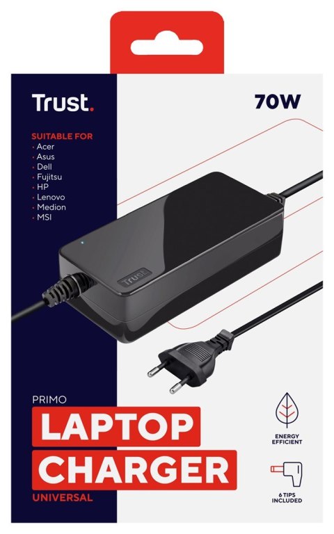 Trust Primo adapter zasilający/ inwentor Wewnętrzna 70 W Czarny Trust