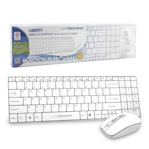 Zestaw klawiatura + mysz Esperanza EK122W (USB 2.0; kolor biały; laserowa) Esperanza